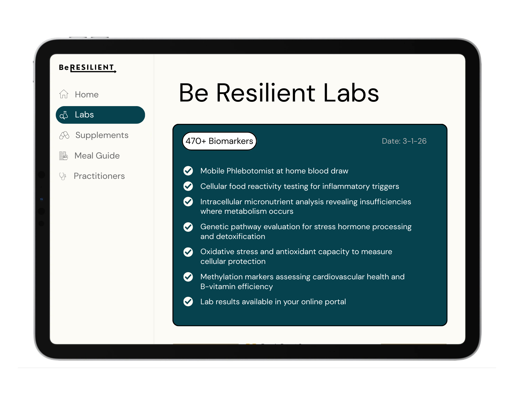 Be Resilient dashboard